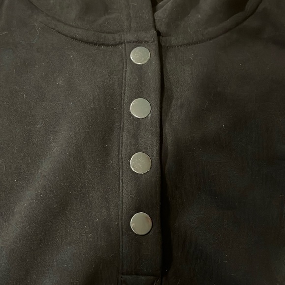 🛍️# 2456 NWOT TheMogan Oversized Pullover Fleece Hooded Sweatshirt Tunic Hoodie - Picture 7 of 14